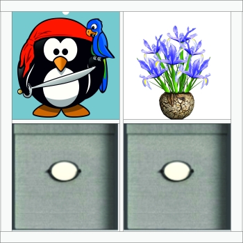 SKIVA Frontscheibe passend für IKEA® KALLAX Piraten Pingu 0027