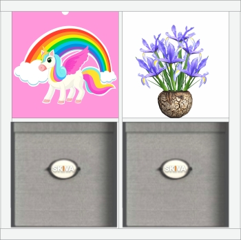 SKIVA Frontscheibe passend für IKEA® KALLAX Regenbogen Einhorn 0126