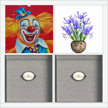 SKIVA Frontscheibe passend für IKEA® KALLAX Smily Clown 0194