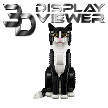 FiguSafe Vitrine für LEGO® Ideas Schwarz-weiße Katze 21349 T/B/H 300x300x350 mm