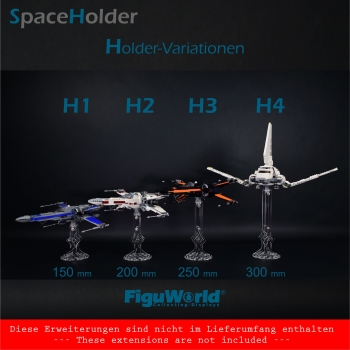SpaceHolder® aus Plexiglas H1 Höhe 15,0 cm für eure LEGO Modelle