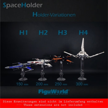 SpaceHolder® aus Plexiglas H3 Höhe 25,0 cm für eure LEGO Modelle