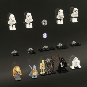 Click Vitrine PLUS Schwarz 300x300x60mm für 16 Lego® Figuren
