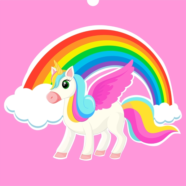 SKIVA Frontscheibe passend für IKEA® KALLAX Regenbogen Einhorn 0126