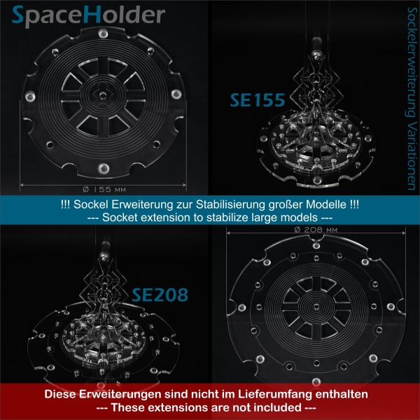 SpaceHolder® aus Plexiglas H3 Höhe 25,0 cm für eure LEGO Modelle