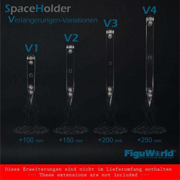 SpaceHolder® aus Plexiglas H3 Höhe 25,0 cm für eure LEGO Modelle